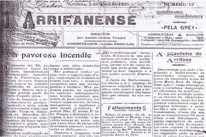 Fotografia do arquivo histórico dos Bombeiros Voluntários de Arrifana
